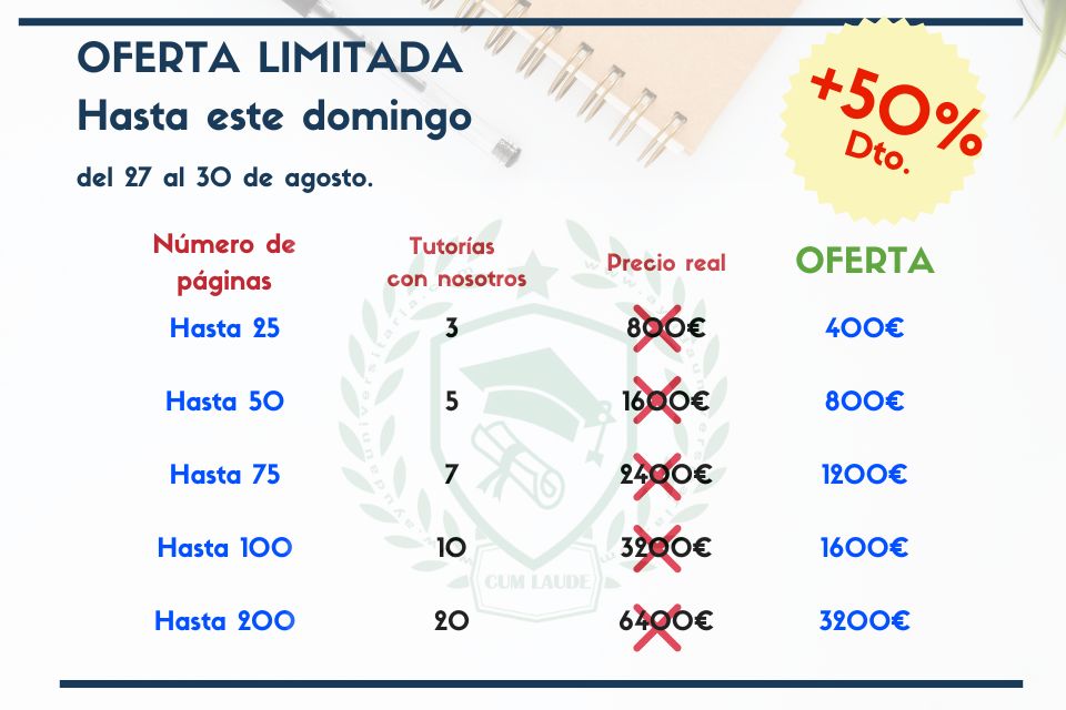 Oferta Soluciona tu TFM Presupuesto (2) trabajo fin de máster tfm